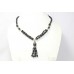 Necklace Strand 925 Sterling Silver Black Onyx Stone Women Handmade Gift C899